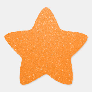 Soft Orange Glitter Star Sticker