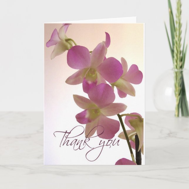 Soft orchid thank you note cards (Front)