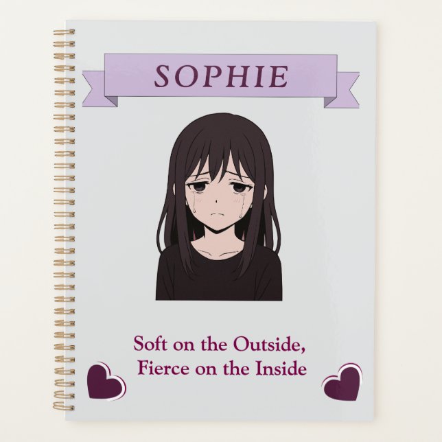 Soft Outside Fierce Inside – Cute Custom Planner (Front)