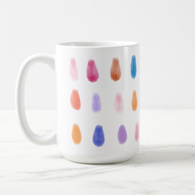 Soft PaintDrops OriginalContemporary Colour Patter Coffee Mug (Left)