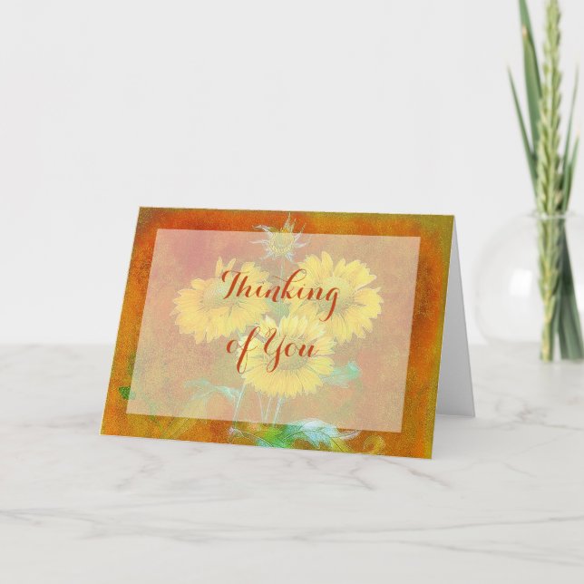 Soft painted sunflowers card (Front)
