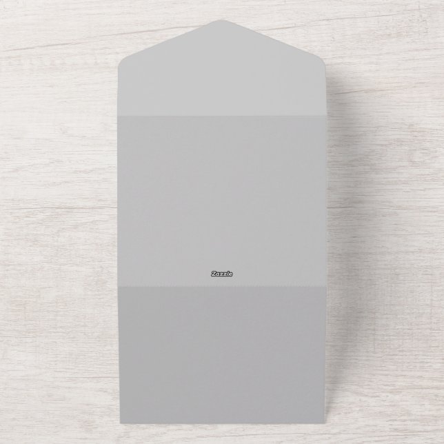 Soft Pale Grey Geometric All In One Invitation (Outside)