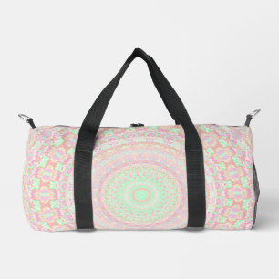 Soft Pale Paste Boho Trippy Hippie Groovy Mandala  Duffle Bag