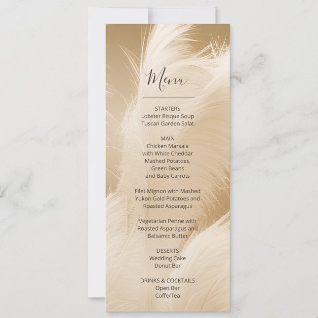 Soft Pampas Grass Photo  Invitation (Front)