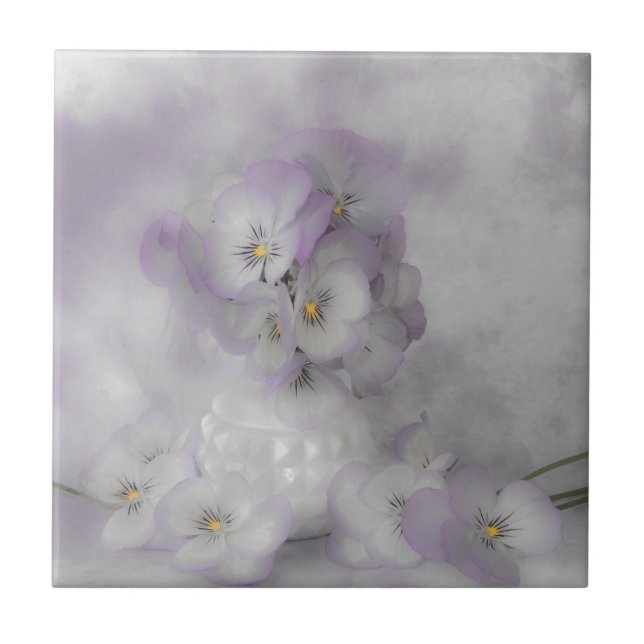 Soft Pansies Tile (Front)