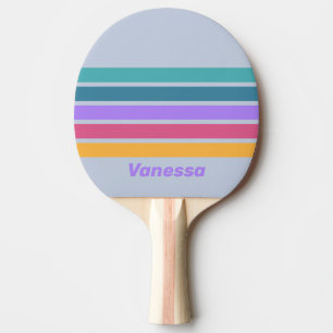 Soft Pansy Dream Across Striping with Name Ping Pong Paddle