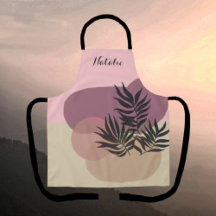 Soft Pastel Abstract Tan Pink Tropical Apron