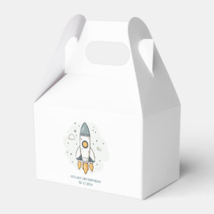 Soft Pastel Beige Rocket Ship  Favour Box
