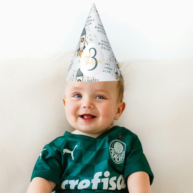 Soft Pastel Beige Rocket Ship  Party Hat (Creator Uploaded)