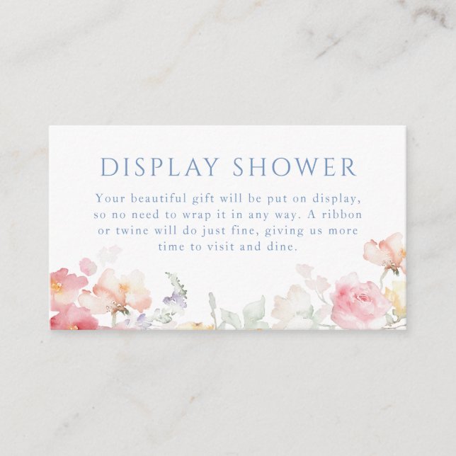Soft Pastel Bloom Bridal Shower Enclosure Card (Front)