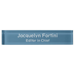 Soft Pastel Blue Plain Elegant Modern Minimalist Nameplate