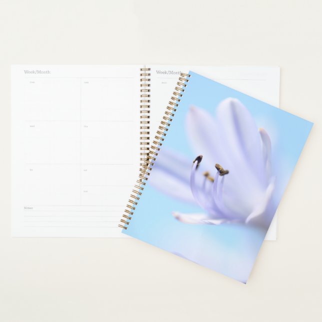 Soft Pastel Blue Purple Flower Planner (Display)