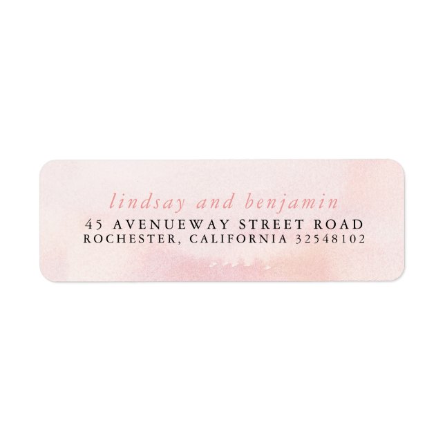 Soft Pastel Blush Pink Shades Return Address Label (Front)