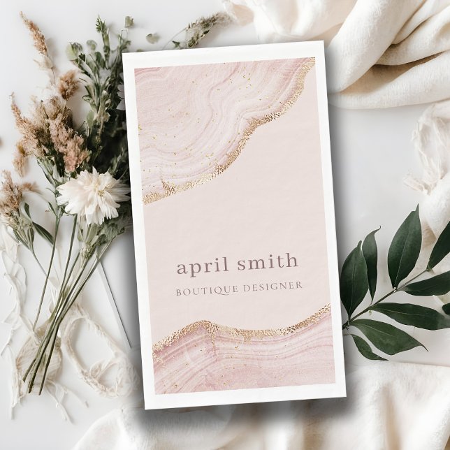 Soft  Pastel Blush Rose Gold Agate Marble Texture Napkin (Creator Uploaded)