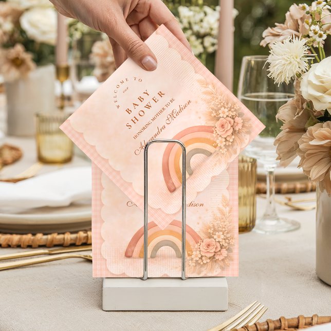 Soft Pastel Boho Rainbow Baby Shower Napkin (Creator Uploaded)