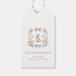 Soft Pastel Bunny Easter Flower Gift Tags