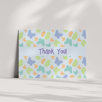 Soft Pastel Butterfly Flutters Personalised Thank You Card