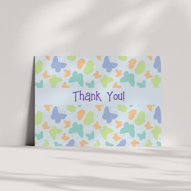 Soft Pastel Butterfly Flutters Personalised Thank You Card (Creator Uploaded)
