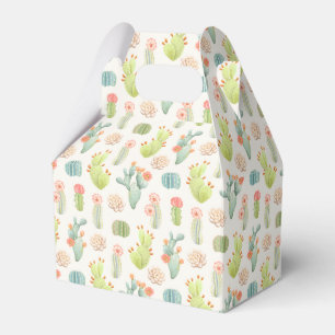 Soft Pastel Cactus & Succulent Pattern Favour Box