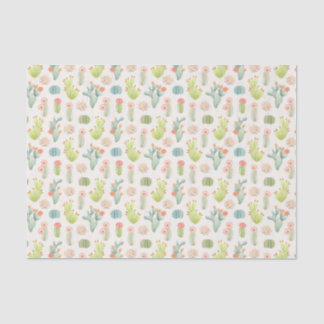 Soft Pastel Cactus & Succulent Pattern Tissue Paper