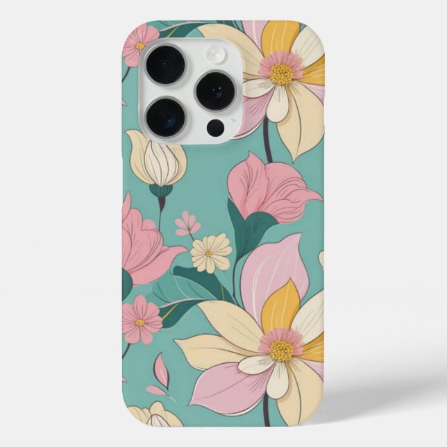 Soft pastel color floral pattern Case-Mate iPhone case (Back)