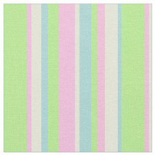 Soft Pastel Colour Bars Green Pink & Blue Stripes Fabric