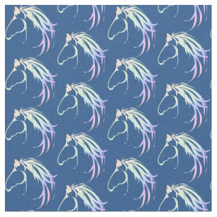 Soft Pastel Colourful Horse Head Logo art Fabric