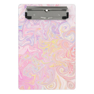 Soft Pastel Dreamy Marble Swirl Abstract Art Mini Clipboard