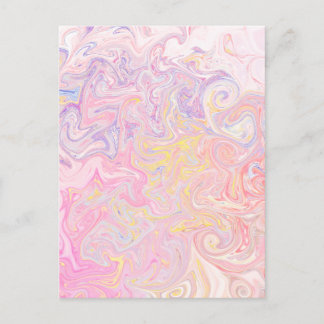 Soft Pastel Dreamy Marble Swirl Abstract Art Postcard