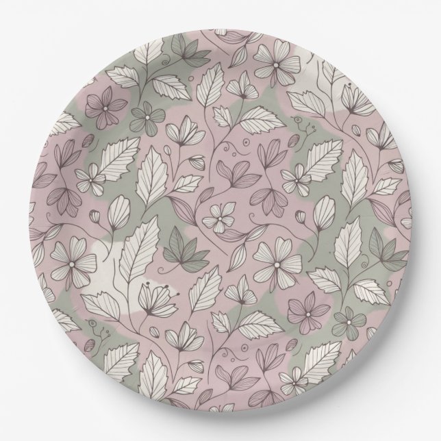 Soft Pastel Feminine Boho Paper Plate (Front)