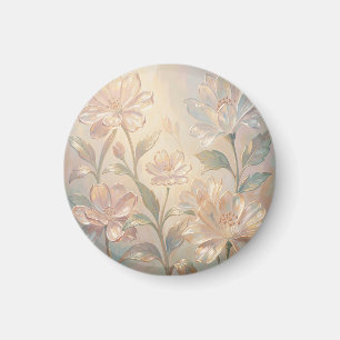 Soft Pastel Floral Bloom Painting Magnet