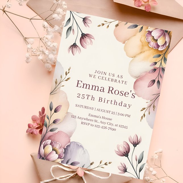 Soft Pastel Floral Celebration Invitation (Creator Uploaded)