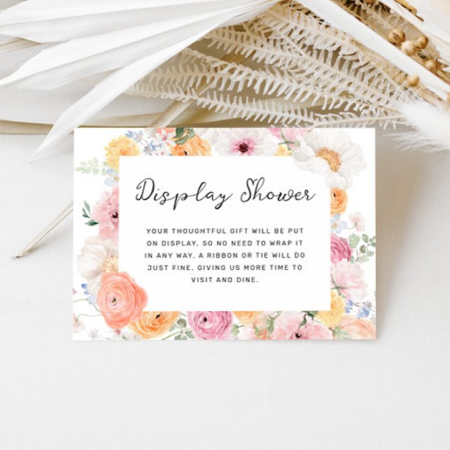 Soft Pastel Floral Display Shower Enclosure Card (Creator Uploaded)