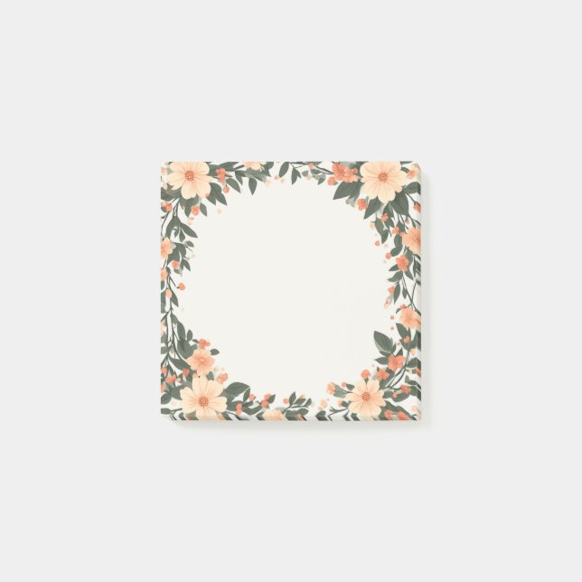 Soft Pastel Floral Frame Primary Teacher Essential Post-it Notes (Front)