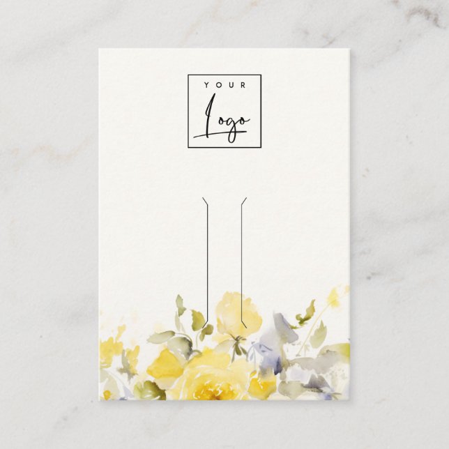 Soft Pastel Floral Logo Hairpin Jewellery Display Business Card (Front)
