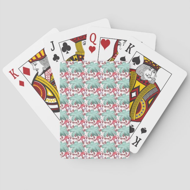 Soft Pastel Floral Pattern | Elegant floral  Playing Cards (Back)