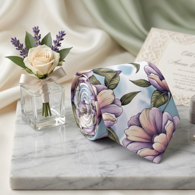 Soft pastel floral pattern tie (Creator Uploaded)