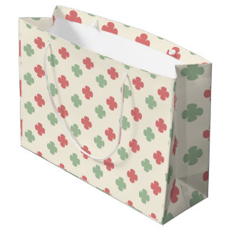 Soft Pastel Floral Pink and Green Pattern Large Gift Bag