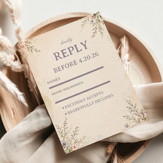 Soft Pastel Floral RSVP Card (Creator Uploaded)