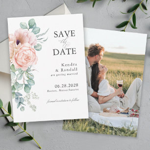 Soft Pastel Floral Wedding Save the Date