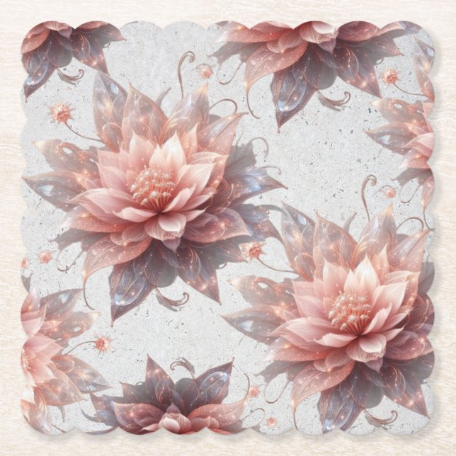 Soft Pastel Flower Coasters – Elegant Floral Table (Front)