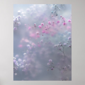 Soft pastel flowers in dreamy blur  poster