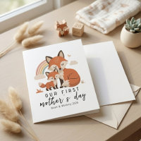 Soft Pastel Fox Mum Baby First Mother’s Day 