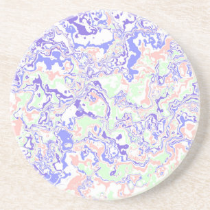 Soft Pastel Funky Boho Retro Abstract Marble Coaster