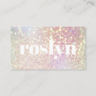 Soft Pastel Glitter Holographic Iridescent Make-up Business Card