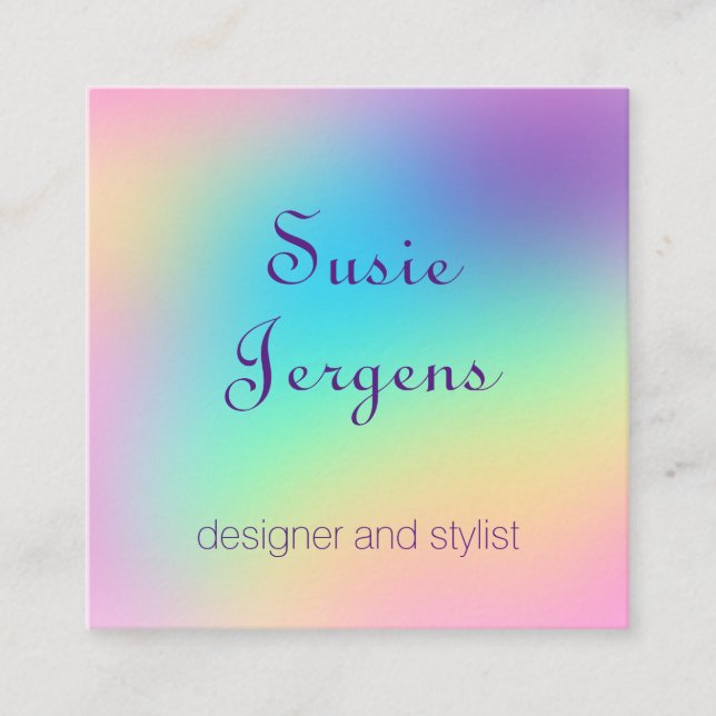 Soft Pastel Gradient Square Business Card (Front)