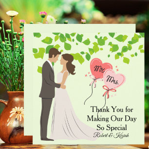 Soft Pastel Green Engagement Photo   Custom Square Thank You Card