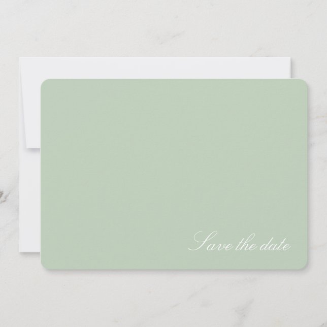 Soft Pastel Green Modern Save the date (Front)