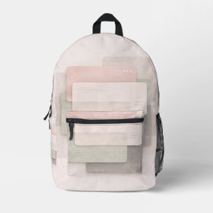 Soft pastel layers AI art Printed Backpack