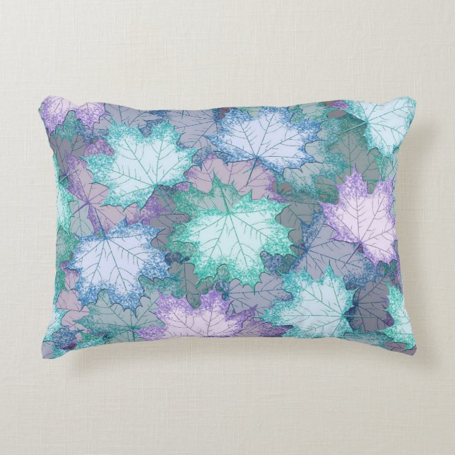 Soft Pastel Leaves Decorative Cushion (Front)